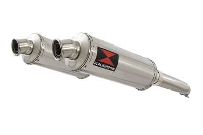 GSX1300R HAYABUSA 02-07 4-2 Exhaust Link Pipes + 300mm Round Stainless Silencers
