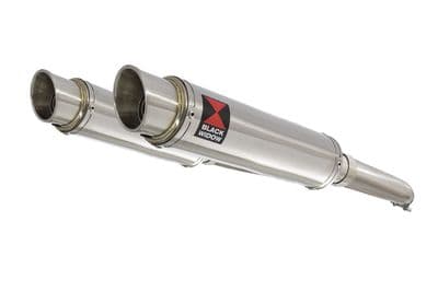GSX1300R HAYABUSA 02-07 4-2 Exhaust Link Pipes + 350mm GP Round Stainless Silencers