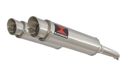 GSX1300R HAYABUSA 02-07 4-2 Exhaust Link Pipes + 360mm GP Round Stainless Silencers