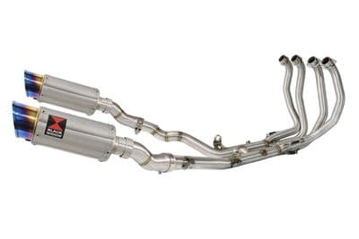GSX1300R HAYABUSA 2021-2026 4-2 Race De-Cat Exhaust System 200mm Round Blue Tip Stainless Silencers