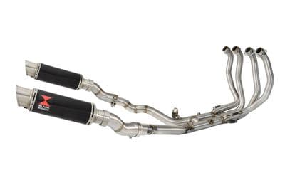 GSX1300R HAYABUSA 2021-2026 4-2 Race De-Cat  Exhaust System 230mm GP Round Black Stainless Silencers