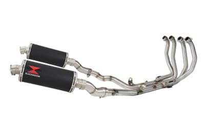 GSX1300R HAYABUSA 2021 - 2026 4-2 Race De - Cat Exhaust System 300mm Oval Black Stainless Silencers