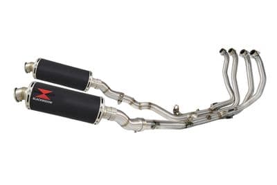 GSX1300R HAYABUSA 2021 - 2026 4-2 Race De - Cat Exhaust System 300mm Round Black Stainless Silencers