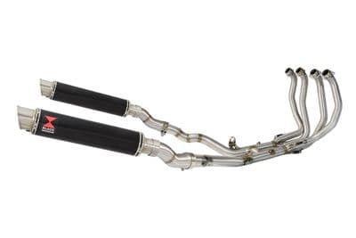 GSX1300R HAYABUSA 2021-2026 4-2 Race De-Cat  Exhaust System 350mm GP Round Black Stainless Silencers