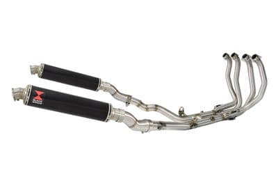 GSX1300R HAYABUSA 2021 - 2026 4-2 Race De - Cat Exhaust System 350mm Round Black Stainless Silencers