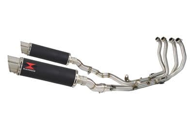 GSX1300R HAYABUSA 2021-2026 4-2 Race De-Cat Exhaust System 360mm GP Round Black Stainless Silencers