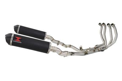 GSX1300R HAYABUSA 2021 - 2026 4-2 Race De - Cat Exhaust System 400mm Oval Black Carbon Tip Silencers