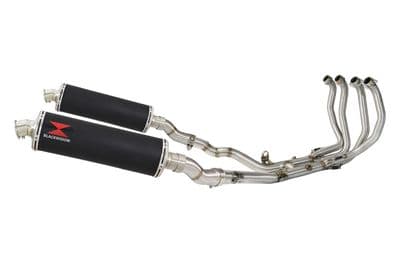 GSX1300R HAYABUSA 2021 - 2026 4-2 Race De - Cat Exhaust System 400mm Oval Black Stainless Silencers