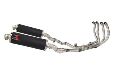 GSX1300R HAYABUSA 2021 - 2026 4-2 Race De - Cat Exhaust System 400mm Round Black Stainless Silencers