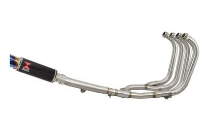 GSX1400  4-1 Full Exhaust System + 230mm GP Round Blue Tip Black Stainless Silencer