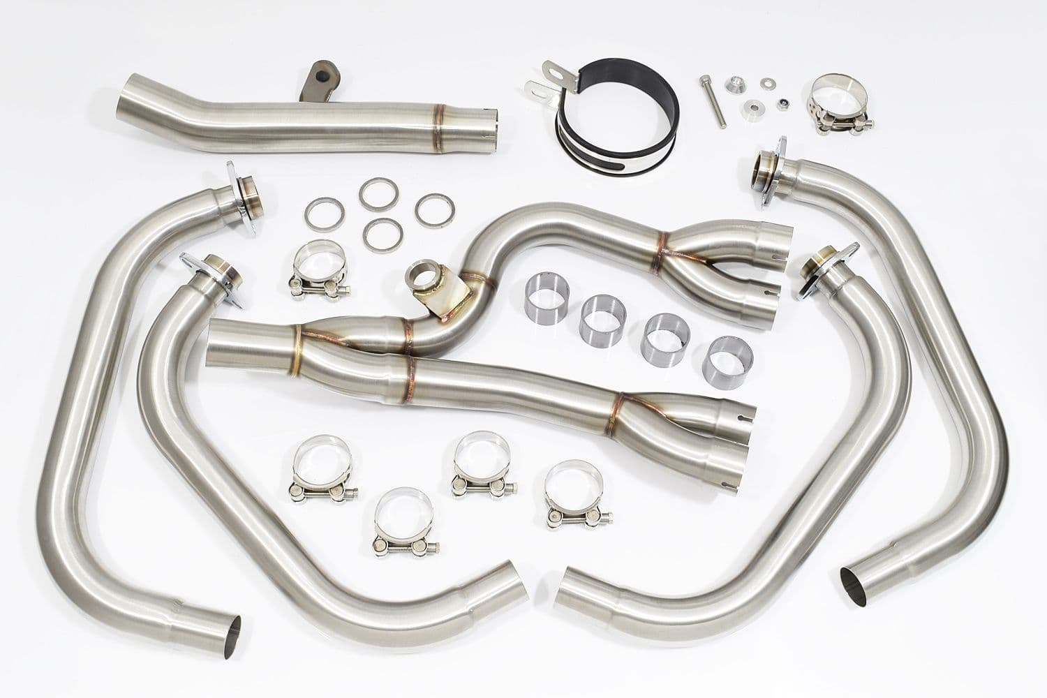 GSX1400 4-1 Full Exhaust System 400mm Round Black Stainless Silencer