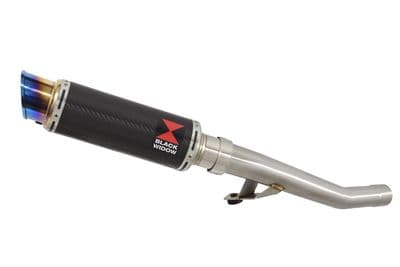 GSX600F 1998-2006 Exhaust Link Pipe and 230mm GP Round Blue Tip Carbon Silencer