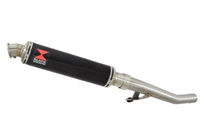 GSX600F 1998-2006 Exhaust Link Pipe and 350mm Round Black Stainless Silencer