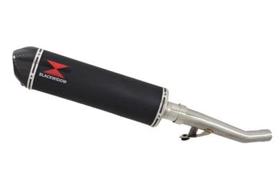 GSX600F 1998-2006 Exhaust Link Pipe and 400mm Oval Black Stainless Carbon Tip Silencer