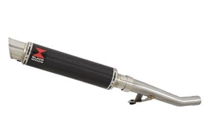 GSX750F 1998-2006 Exhaust Link Pipe and 350mm GP Round Carbon Silencer