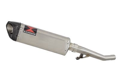 GSX750F 1998-2006 Exhaust Link Pipe and 350mm Tri Oval Stainless Carbon Tip Silencer