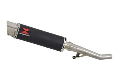 GSX750F 1998-2006 Exhaust Link Pipe and 360mm GP Round Black Stainless Silencer