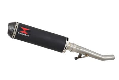 GSX750F 1998-2006 Exhaust Link Pipe and 370mm Round Black Stainless Carbon Tip Silencer