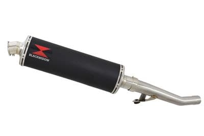 GSX750F 1998-2006 Exhaust Link Pipe and 400mm Oval Black Stainless Silencer