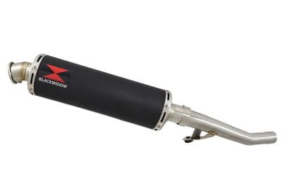 GSX750F 1998-2006 Exhaust Link Pipe and 400mm Round Black Stainless Silencer