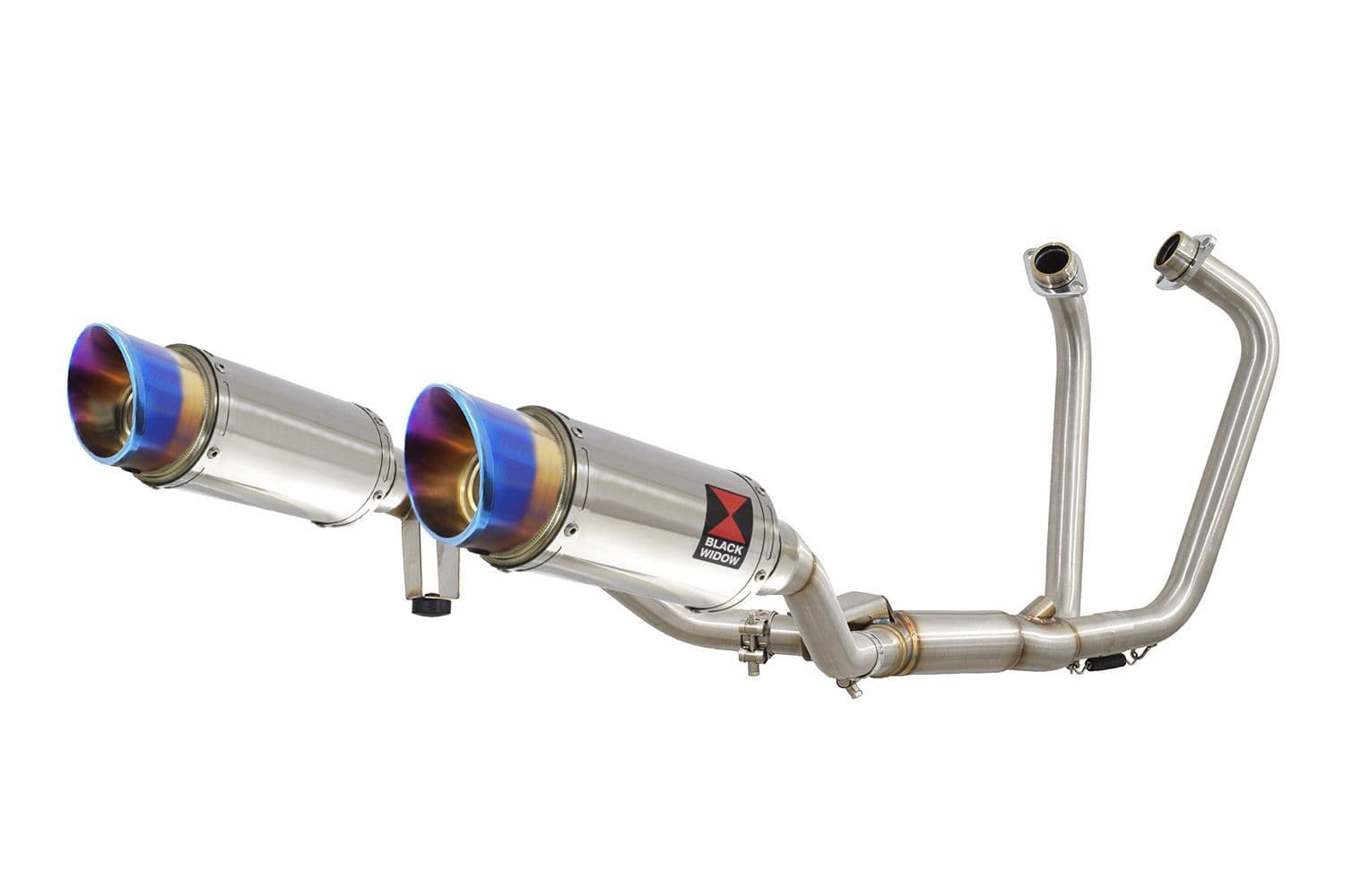 GW 250 Inazuma 12-17 Twin Exhaust System 200mm Round Blue Tip