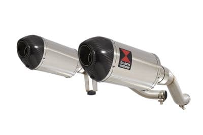 GW 250 Inazuma 2012-2017 Twin Exhaust Silencer 200mm Oval Stainless Carbon Tip
