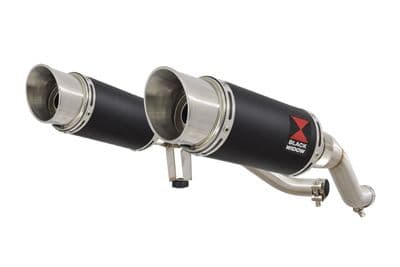 GW 250 Inazuma 2012-2017 Twin Exhaust Silencer 200mm Round Black Stainless
