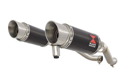 GW 250 Inazuma 2012-2017 Twin Exhaust Silencer 200mm Round Carbon