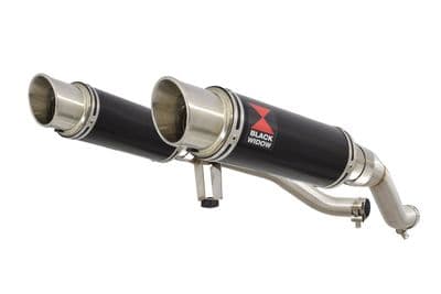 GW 250 Inazuma 2012-2017 Twin Exhaust Silencer 230mm GP Round Black Stainless