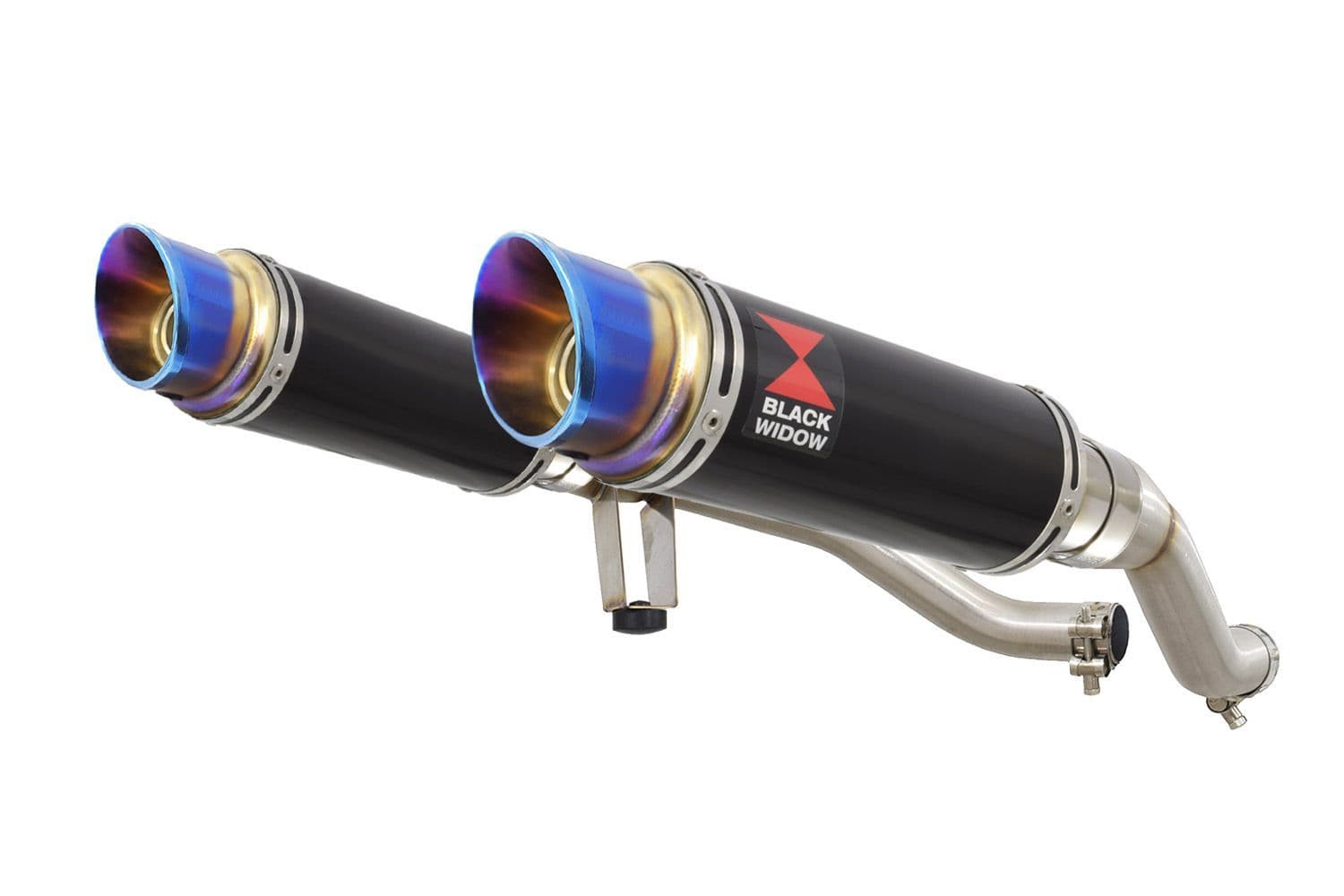 GW 250 Inazuma 2012-2017 Twin Exhaust Silencer 230mm Round Blue