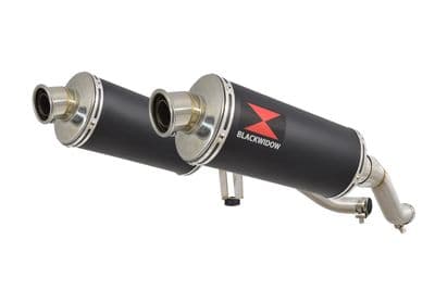 GW 250 Inazuma 2012-2017 Twin Exhaust Silencer 300mm Oval Black Stainless