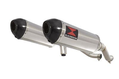 GW 250 Inazuma 2012-2017 Twin Exhaust Silencer 300mm Oval Stainless Carbon Tip