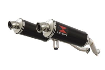 GW 250 Inazuma 2012-2017 Twin Exhaust Silencer 300mm Round Black Stainless