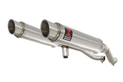 GW 250 Inazuma 2012-2017 Twin Exhaust Silencer 350mm GP Round Stainless