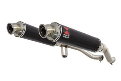 GW 250 Inazuma 2012-2017 Twin Exhaust Silencer 350mm Round Black Stainless