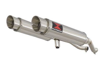 GW 250 Inazuma 2012-2017 Twin Exhaust Silencer 360mm GP Round Stainless