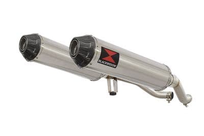 GW 250 Inazuma 2012-2017 Twin Exhaust Silencer 370mm Round Stainless Carbon Tip