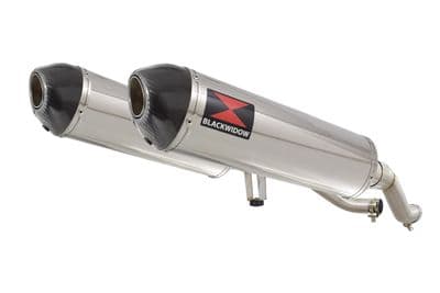 GW 250 Inazuma 2012-2017 Twin Exhaust Silencer 400mm Oval Stainless Carbon Tip