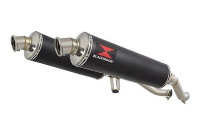 GW 250 Inazuma 2012-2017 Twin Exhaust Silencer 400mm Round Black Stainless