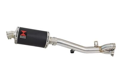 HONDA NT650 NT 650 DEAUVILLE Exhaust Link Pipe with 230mm Oval Black Stainless Silencer