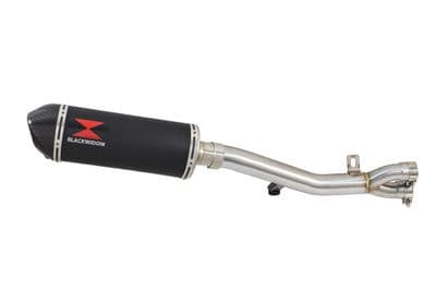HONDA NT650 NT 650 DEAUVILLE Exhaust Link Pipe with 300mm Oval Black Stainless Carbon Tip Silencer