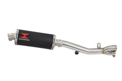 HONDA NT650 NT 650 DEAUVILLE Exhaust Link Pipe with 300mm Oval Black Stainless Silencer