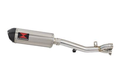 HONDA NT650 NT 650 DEAUVILLE Exhaust Link Pipe with 300mm Oval Stainless Carbon Tip Silencer