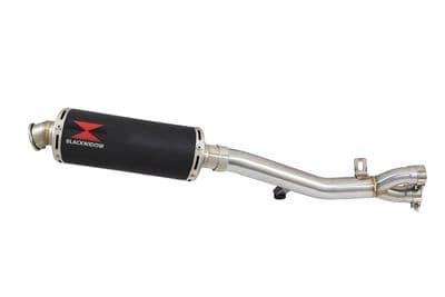 HONDA NT650 NT 650 DEAUVILLE Exhaust Link Pipe with 300mm Round Black Stainless Silencer