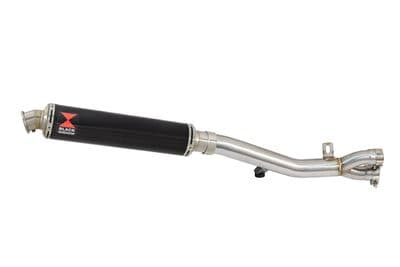 HONDA NT650 NT 650 DEAUVILLE Exhaust Link Pipe with 350mm Round Black Stainless Silencer