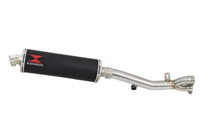 HONDA NT650 NT 650 DEAUVILLE Exhaust Link Pipe with 400mm Oval Black Stainless Silencer