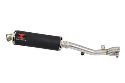 HONDA NT650 NT 650 DEAUVILLE Exhaust Link Pipe with 400mm Round Black Stainless Silencer