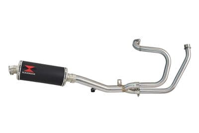 HONDA NT650 NT 650 DEAUVILLE Exhaust System with 300mm Oval Black Stainless Silencer