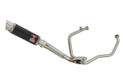 HYOSUNG GT125R GT125 COMET Full Exhaust System 230mm GP Round Black Stainless Silencer