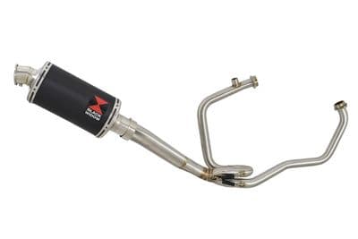 HYOSUNG GT125R GT125 COMET Full Exhaust System 230mm Oval Black Stainless Silencer